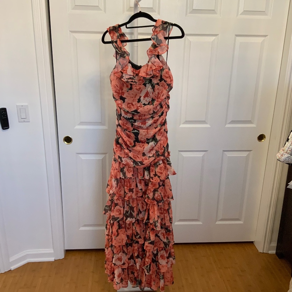 Long ruffled floral dress